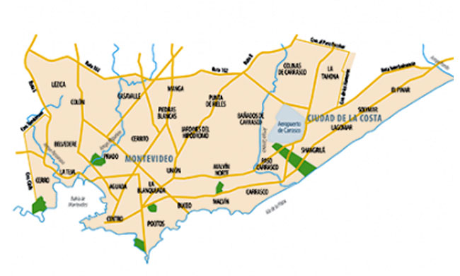 Mapa cobertura Montevideo MasBolsa